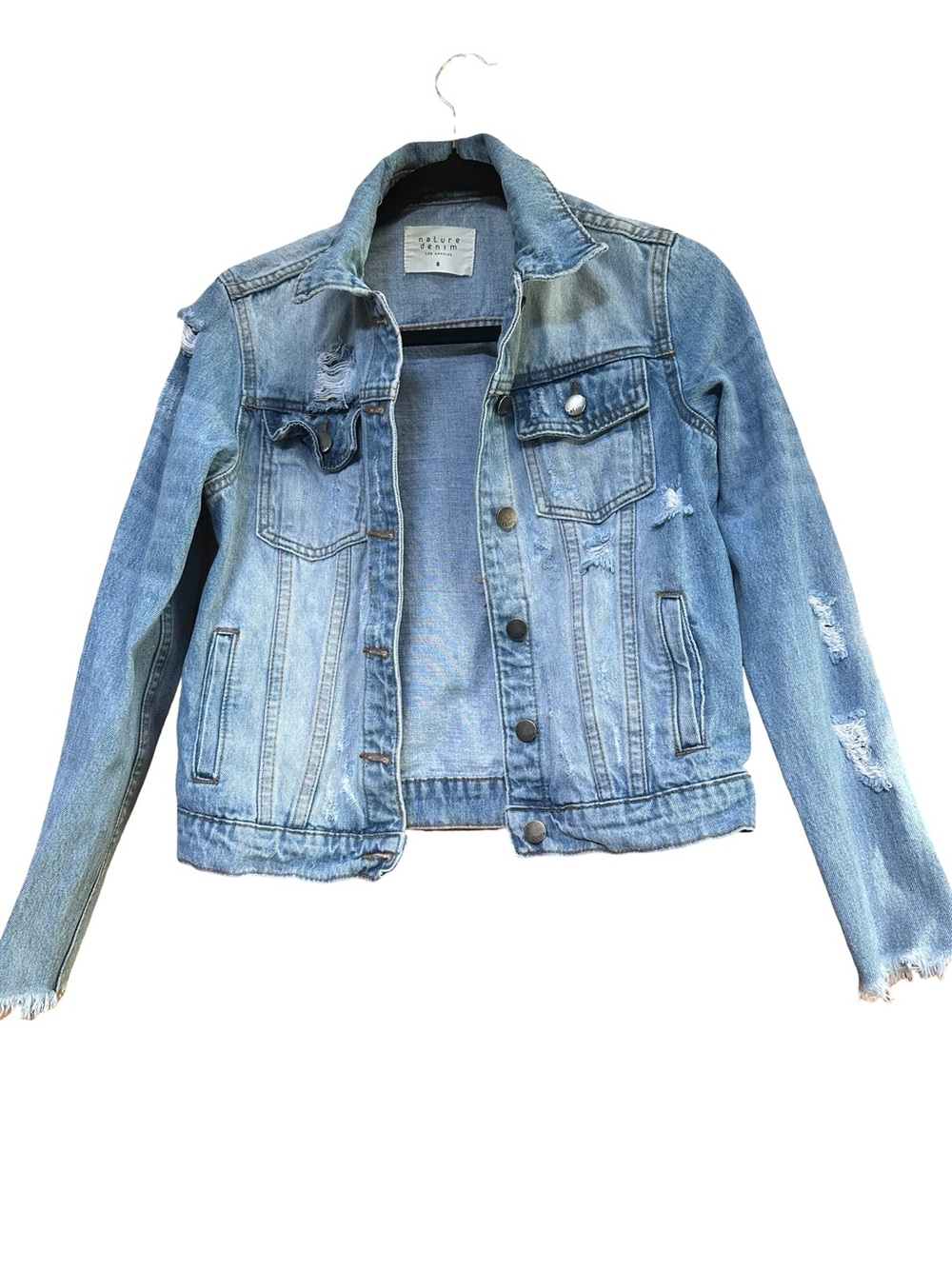 Nature Denim Los Angeles Distressed Jean Jacket Size S
